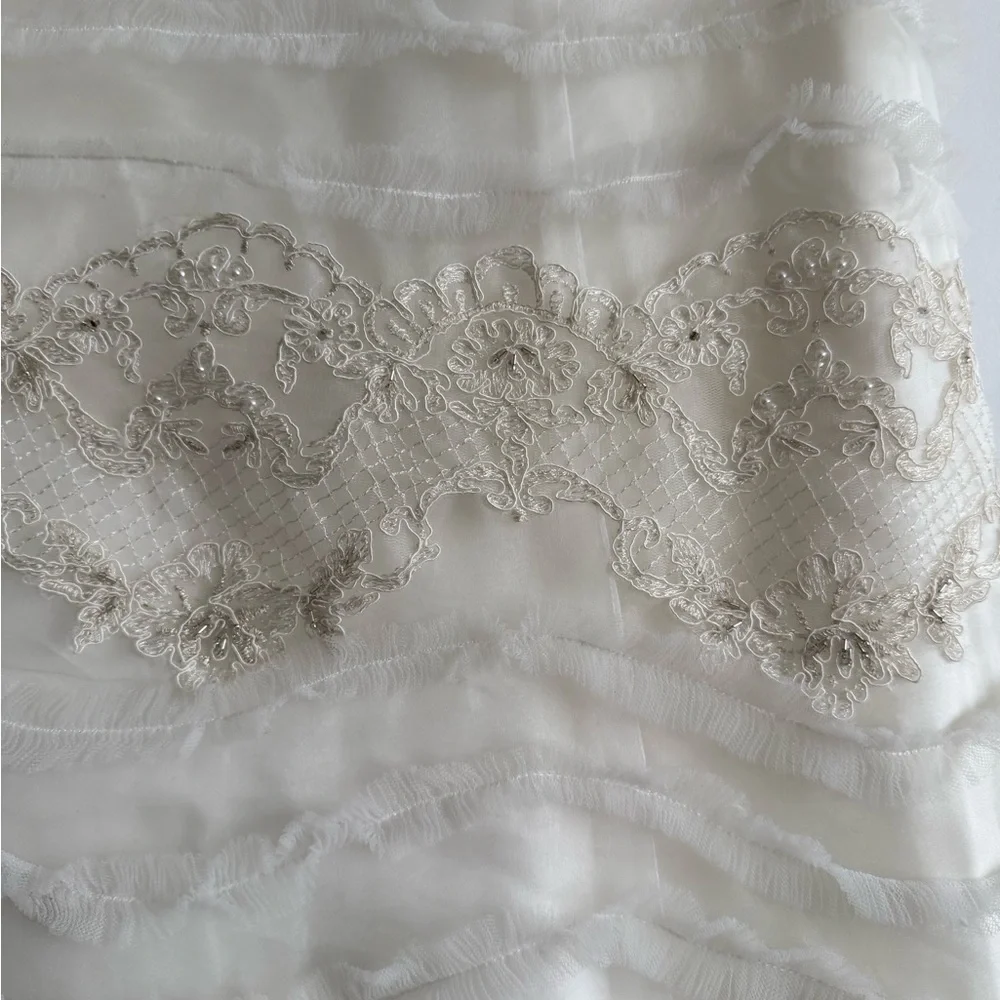 Oleg Cassini Ivory Champagne Gown - Picture 3 of 6